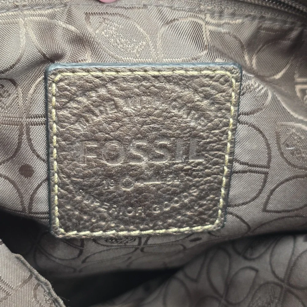 FOSSIL Long Live Vintage Soft Copper Brown Pebble Leather Hobo Purse Bag‎ Hippie